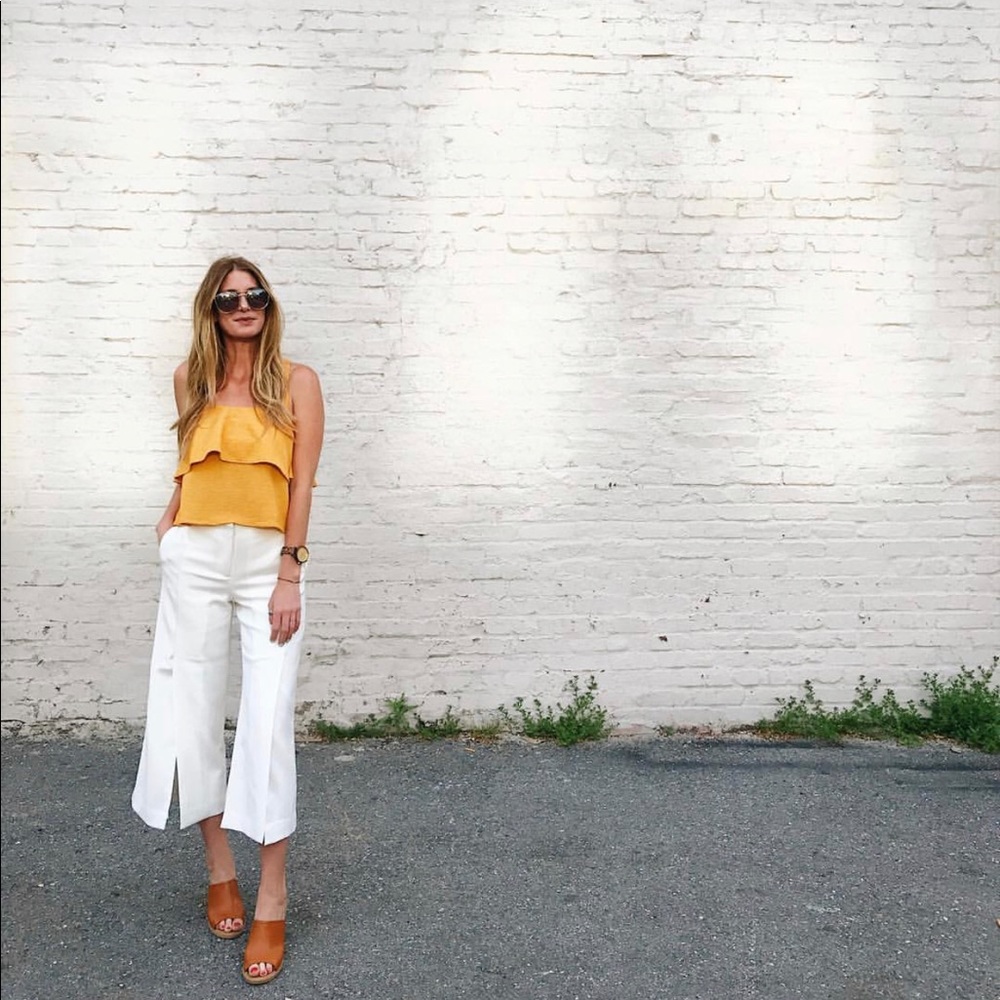 Madewell cross back tank - yellow Med
